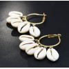 E-5249  2 Colors Fashion Round Shell Alloy Big Earring For Woman Jewelry Design