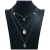 N-7204 Vintage Ethnic Silver Gold Alloy Shell Statement Necklace For Women Fashion Jewerly