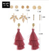 E-5246  6 Pairs/Set Boho Gold Metal Leaves Shape Pearl Drop Earrings Sets for Women Party Jewelry