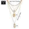 N-7205 2 Colors Multi-Layer Chain Ladies Elegant Necklace Pendant Necklace
