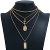 N-7205 2 Colors Multi-Layer Chain Ladies Elegant Necklace Pendant Necklace