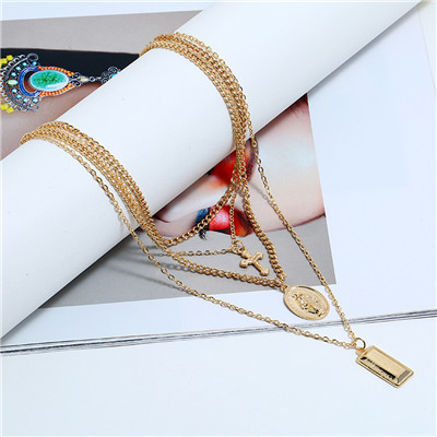 N-7205  2 Colors Multi-Layer Chain Ladies Elegant Necklace Pendant Necklace