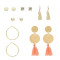 E-5247  6 Pairs/Set Gold Metal Tassel Diamond Drop Earrings Stud Earrings For Women Party Jewelry