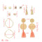 E-5247  6 Pairs/Set Gold Metal Tassel Diamond Drop Earrings Stud Earrings For Women Party Jewelry