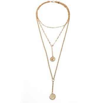 N-7206 Multi-Layer Chain Star Heart Coin Ladies Elegant Necklace Pendant Necklace