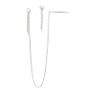 E-5254 Fashion  Silver Gold Color Pearl Rhinestone Drop Earrings with Hair Clip Party Jewelry