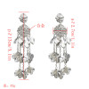 E-5255  2 Colors Metal Piece Tassel Pendant Earrings