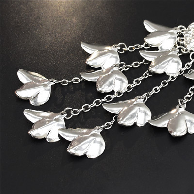 E-5255  2 Colors Metal Piece Tassel Pendant Earrings