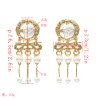 E-5260 Fashion Big Silver Gold Metal Simulated Pearl Drop Earrings for Women Girl Party Jewelry