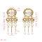 E-5260 Fashion Big Silver Gold Metal Simulated Pearl Drop Earrings for Women Girl Party Jewelry