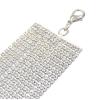 N-7210 Multi-Layer Silver Chain 17 Row Full Clear Rhinestone Choker Necklace