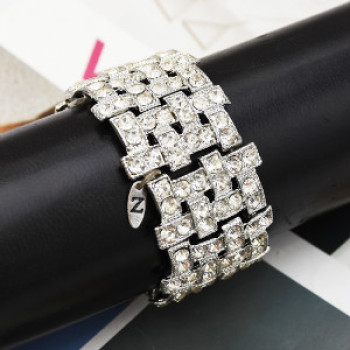B-0957 Bohemia Trendy Unique Full  Shining Crystal Rhinestone Little Acrylic Sequins Cuff Bracelet& Bangle For Women Jewelry Design