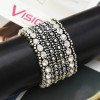 B-0957 Bohemia Trendy Unique Full  Shining Crystal Rhinestone Little Acrylic Sequins Cuff Bracelet& Bangle For Women Jewelry Design