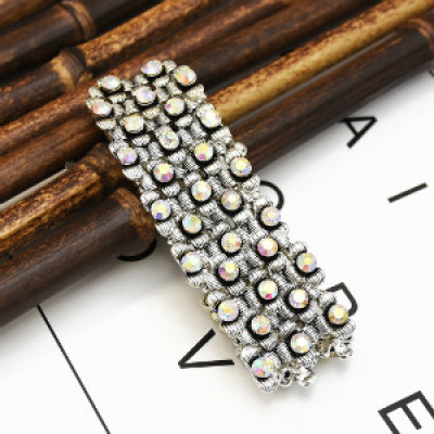 B-0957 Bohemia Trendy Unique Full  Shining Crystal Rhinestone Little Acrylic Sequins Cuff Bracelet& Bangle For Women Jewelry Design