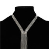 N-7212 Silver Gold Long Tassel Rhinestone Alloy Necklace for Woman Jewelry Design