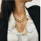 N-7214 Fashion Multilayers Gold Silver Color Coin Tassel Necklaces for Women Wedding Party Jewelry