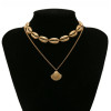 N-7216 Summer Beach Turkish Silver Gold Shell Statement Necklace for Women's Jewelry Design
