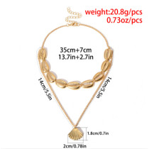 N-7216 Summer Beach Turkish Silver Gold Shell Statement Necklace for Women's Jewelry Design