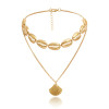 N-7216 Summer Beach Turkish Silver Gold Shell Statement Necklace for Women's Jewelry Design