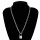 N-7215 Multi-Layer Link Chain Gold Silver Lock Charm Choker Necklace