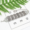 B-0962 Trendy Vintage Silver Carved Flower Coin Bracelet For Women Jewelry Design