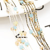 E-5264 Electroplated Color Earrings Bohemian Beaded Eardrop Geometric Dangle Earrings