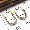 E-5264 Electroplated Color Earrings Bohemian Beaded Eardrop Geometric Dangle Earrings