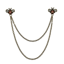 P-0435 3 Colors Vintage Rhinestone Bee Brooches For Women Shirt Collar Party Accessories