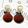 E-5269 Simple 8 Colors Gold Alloy Shell Shaped Drop Dangle Earrings For Women