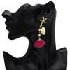 E-5270  8 Colors Gold Plated Zinc Alloy Natural Shell Shaped Star Drop Dangle Earrings For Women