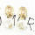 E-5272 Korean Fashion Gold Silver Metal Simulated Pearl Drop Earrings Statement for Women Girl Party Jewelry