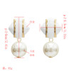 E-5278 Fashion Elegant Gold Big Faux Pearl Square Dangle Earrings Statement For Wedding Women Bijoux Jewelry