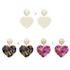 E-5282  3 Colors Acrylic Heart-shaped Earrings Mixed Color Drop Earrings For Women Jewerly