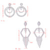 E-5285 Fashion Silver Gold Metal Full Crystal Rhinestone Drop Earrings for Women Bridal Wedding Party Jewelry