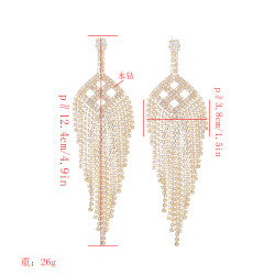 E-5280 Fashion Silver Gold Full Crystal Rhinestone Geometric Drop Earrings for Women Bridal Wedding Party Jewelry