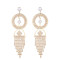 E-5283 Luxury Silver Gold Metal Rhinestone Crystal Dangle Statement Earrings