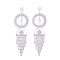 E-5283 Luxury Silver Gold Metal Rhinestone Crystal Dangle Statement Earrings
