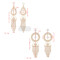 E-5283 Luxury Silver Gold Metal Rhinestone Crystal Dangle Statement Earrings