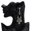 E-5290 Vintage Silver Gold Color Zamak Bells Tassel Statement Earring for Women Indian Party Jewelry