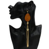 E-5294 Luxury Long Tassel Drop Earrings Gold Metal Acrylic Oval Shaped Pendant Earrings Women Bijoux Jewelry