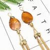 E-5294 Luxury Long Tassel Drop Earrings Gold Metal Acrylic Oval Shaped Pendant Earrings Women Bijoux Jewelry