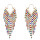 E-5295 4 Colors Fashion Crystal Rhinestone Long Tassel Drop Earrings for Women Party Statement Jewelry