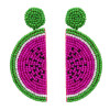 E-5299 Cute Girl Resin Beads Fruit Watermelon Shape Drop Earrings For Women Statement Party Jewelry