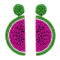 E-5299 Cute Girl Resin Beads Fruit Watermelon Shape Drop Earrings For Women Statement Party Jewelry