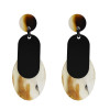 E-5305 3 Colors Acrylic Drop Dangle Oval Shape Pattern Earrings For Women Jewerly