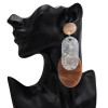 E-5305 3 Colors Acrylic Drop Dangle Oval Shape Pattern Earrings For Women Jewerly