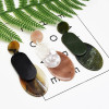 E-5305 3 Colors Acrylic Drop Dangle Oval Shape Pattern Earrings For Women Jewerly