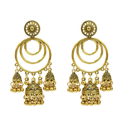 E-5306 2 Colors Indian Zamak Bell Tassel Earring for Women Jewelry Design