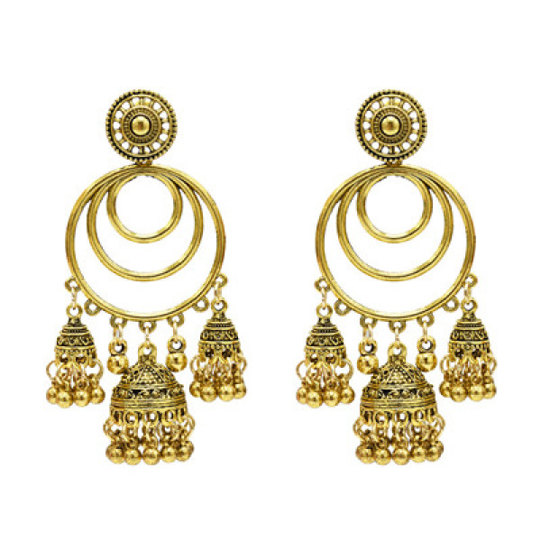E-5306 2 Colors Indian Zamak Bell Tassel Earring for Women Jewelry Design