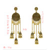 E-5307 Vintage Silver Gold Color Zamak Gypsy Indian Bells Long Tassel Statement Earrings For Women Boho Jewelry